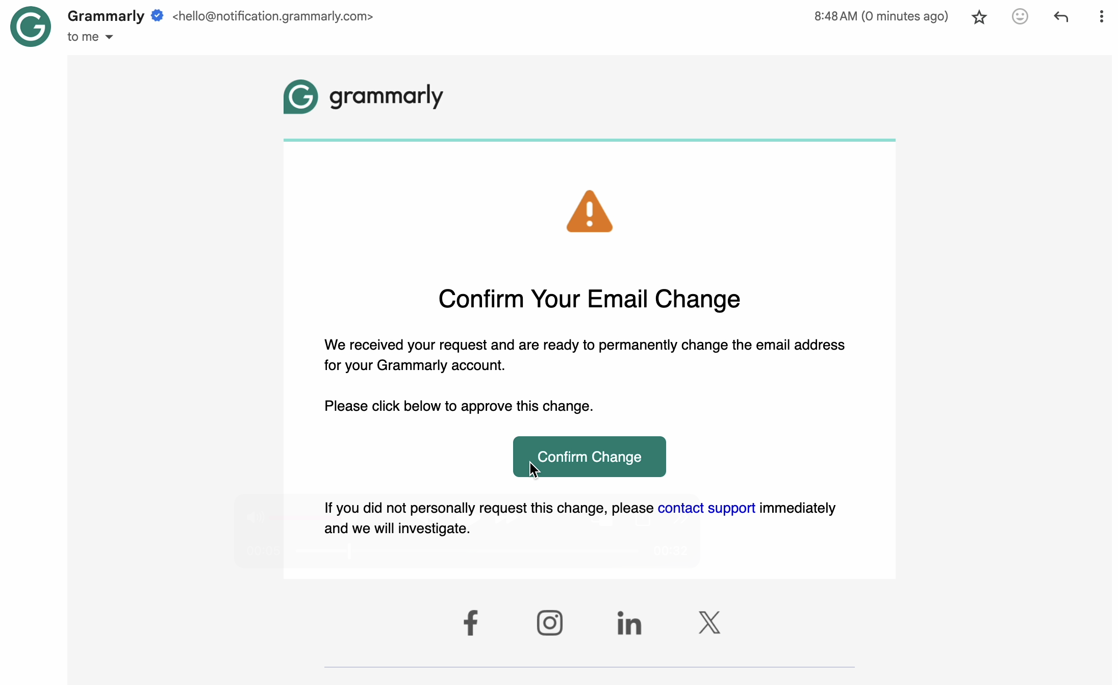 Confirm your email change