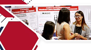 Project Resource Banner with Graphics and Two People in Discussion