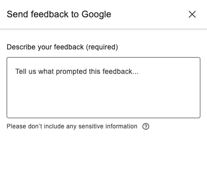 NotebookLM send feedback